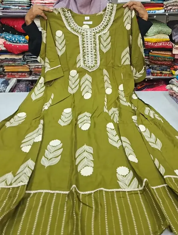 Premium Rayon Long Maxi Gown Full Length | AK2014